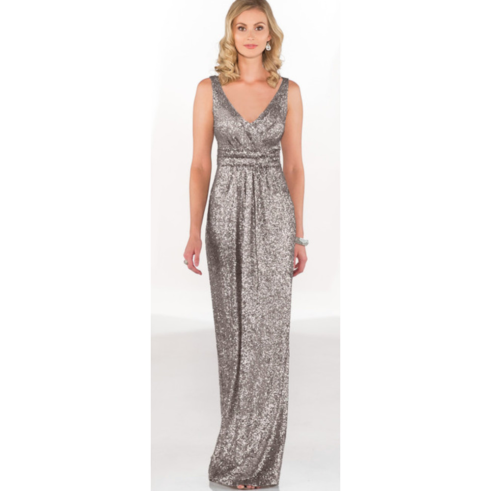 Sorella Vita Silver Formal Gown Dress Size 14